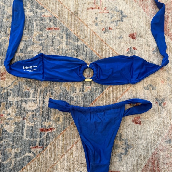 Kulani Kinis Blue Bikini Set with Ring Detail - Picture 3 of 3